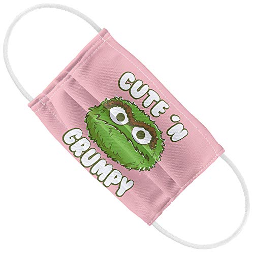 Popfunk Sesame Street Cute 'n' Grumpy 1-Ply Reusable Face Mask Covering with Adjustable Nose Wire, Kids