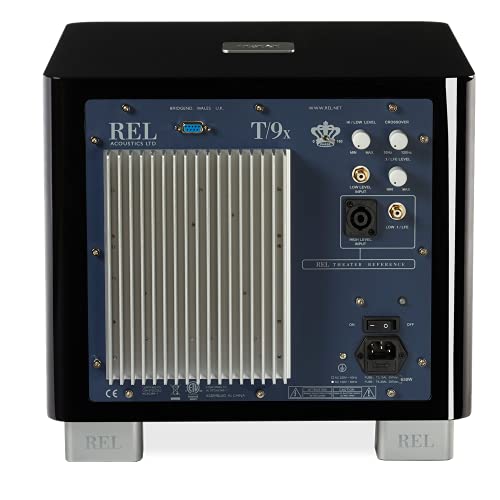 Image of REL T /9x 10-Inch Powered Subwoofer - Sealed Design with Class AB Amplifier, RCA Inputs, and Deep Bass for HiFi Stereo Systems, Home Theater, and Surround Sound - High Gloss Black Finish