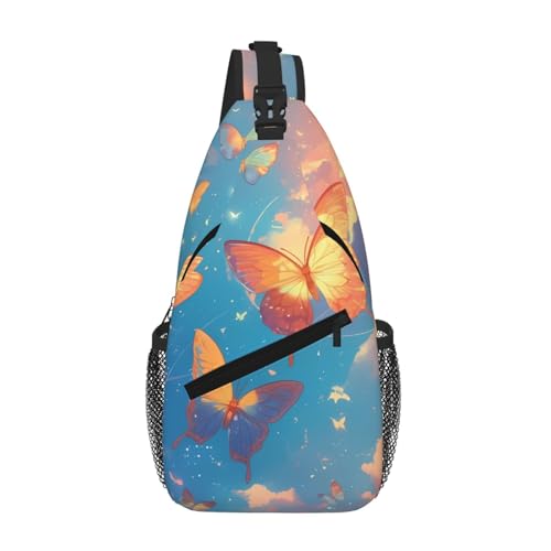 Sac de poitrine pour homme Butterfly World sacoche diagonale portable