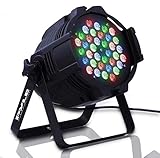 DJ Par Stage Light Projector - RGB Color LED Bulb - Tabletop or Ceiling Mountable for Performance Show or Dance Party with Flashing Disco Strobe, Beat Sync Motion Effect and DMX Control - Pyle PDJLT30