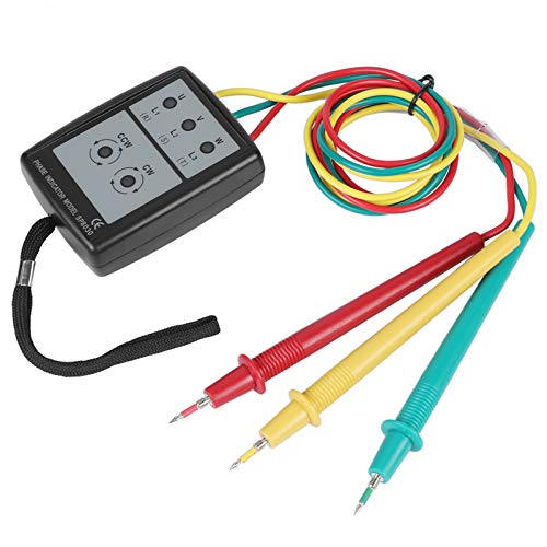 Digital Phase Indicator, Phase Indicator, SP8030 Digital Phase Rotation Indicator LED Buzzer Phase Sequence Meter 200 Vâ€‘480V AC