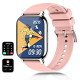 【Reloj inteligente multifuncional a prueba de agua IPX8】Este reloj inteligente a prueba de agua IPX8 le permite lavarse las manos, correr bajo la lluvia o incluso ir a nadar con él. (pero manténgase alejado del agua de mar, buceo, sauna o baño caliente). Funciones multifunción como cámara remota, cronómetro, buscar teléfono, pronóstico del tiempo, alarma, control de música, brillo ajustable, entrenamiento de respiración, recordatorio de agua, etc. Puede satisfacer sus necesidades diarias.