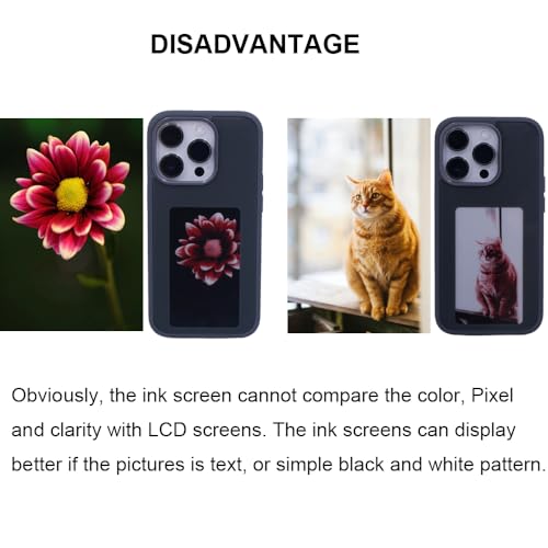 Coque écran encre iPhone 15 Pro Max noire avec transfert d'image NFC
