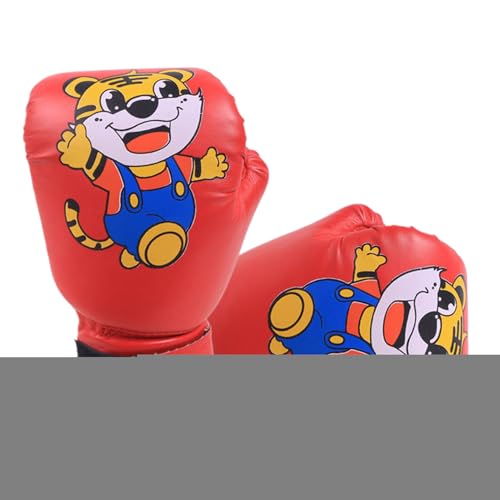 Guantes tailandeses para niños, guantes de kickboxing para niños | Guante transpirable Junior de piel sintética | Guantes de entrenamiento para saco de boxeo, almohadillas para entrenamiento