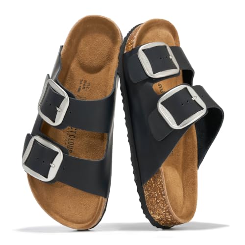 Image of Project Cloud 100% Genuine Leather Footbed Sandals for Women (Santorini)