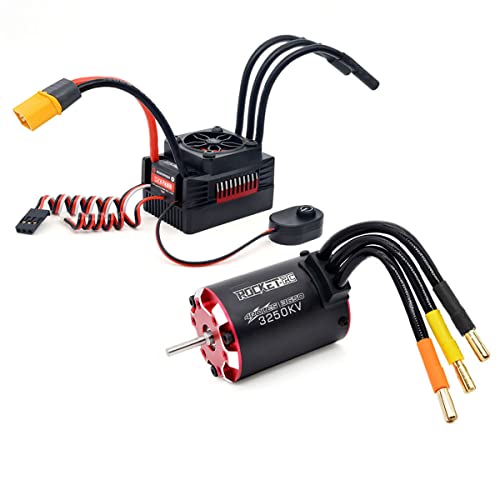 3650 3250Kv Brushless Motor Esc/Waterproof Sensorless Motor With 60A Esc & Programming Card Combo/Output 5.8V/5A/For 1/10 Remote Control Car Truck Off-Road Vehicle #TOP6