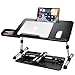 AirOpen Table pour Ordinateur Portable - Réglable en Hauteur - Angle réglable - Pliable avec tiroir - Support de Tablette - Table pour lit, canapé, canapé, Sol - 53 x 30 cm - Noir