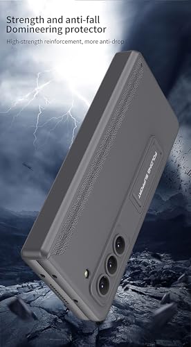 Image of Kapa Magnetic Hinge with Inbuilt Stand Case for Samsung Galaxy Z Fold 6 | Shockproof Stand Hybrid Bumper Back Cover (Grey)