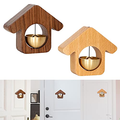 Bothyi 2 Peças Campainha de Madeira para Lojista Carrilhão de Portão para Geladeira