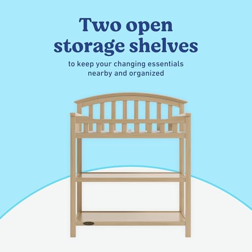 Graco Changing Table with Water-Resistant Changing Pad (Driftwood) – GREENGUARD Gold Certified, Multi Storage Nursery Baby Changing Table