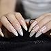 CoolNail Beige Nude Glitter French Stiletto Press on False Nails Extra Long Natural Sharp Poited Gold Cross Line UV Gel Fake Fingers Nail
