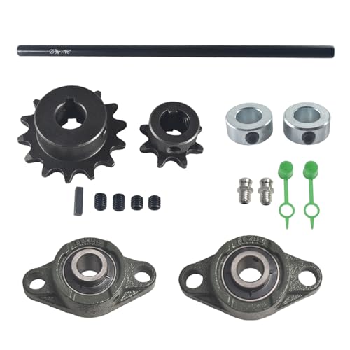 pinkhatcat Jackshaft Sprockets with UCFL203 Pillow Block Bearings Go Kart