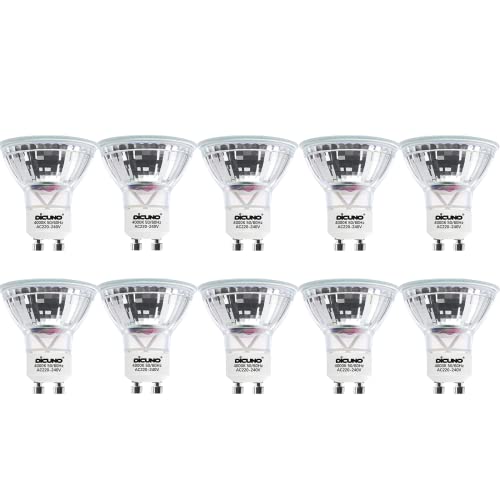 DiCUNO Ampoule LED GU10, Blanc neutre 4000K, 5W, équivalent 50W lampe halogène, 600LM, Ampoule LED Spot Culot GU10, Non-dimmable, 230V, 120° Larges Faisceaux, Lot de 10 Cover
