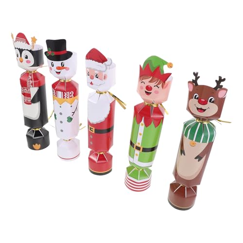 BAZEITFLOW 24 Scatole per Dolcetti Natalizi Pieghevoli con Cracker Interattivo Scatole in Carta per Snack e Bomboniere Festive Confezioni Robuste per Biscotti e Dessert di Natale