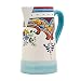 Euro Ceramica Zanzibar Collection Vibrant 9.4" Decorative Ceramic Pitcher, 2.5LT, Spanish Floral Design, Multicolor
