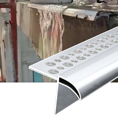 Dailify Línea de Goteo para Pared Exterior para Piso de Concreto, Franja de Transición para Alero de Techo, Desviador de Agua de Lluvia Tipo Pico de Águila(2.5m (8.2ft))