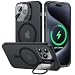 Produktbild OLHAOMAO für iPhone 15 Pro Max Kameraschutz Hülle für MagSafe mit Unsichtbar Ständer, Dünn Magnetische Stoßfeste Handyhülle für iPhone 15 Pro Max Schutzhülle für iPhone 15 Pro Max Case Matte Schwarz