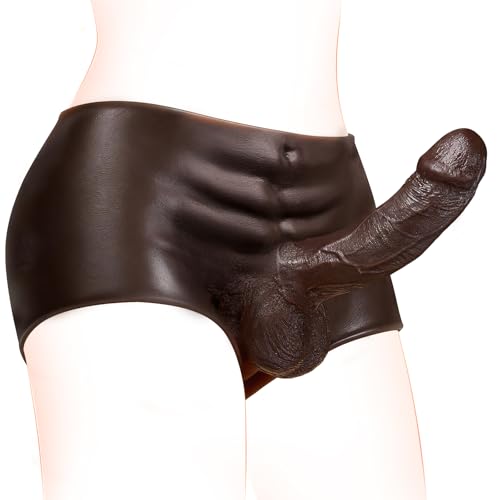 Harnais strap-on en silicone pour couple lesbien et godemichet dildo étanche noir 18cm