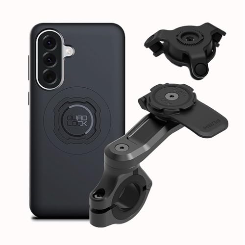 Image of Quad Lock Motorcycle Handlebar Mount PRO Kit with Vibration Dampener and MAG Phone Case for Samsung Galaxy A57