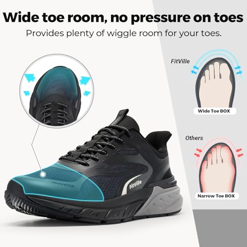 Image of FitVille Comfortable Extra Wide Walking Shoes for Men Lightweight Mens Walking Shoes Wide Width Non Slip Cushioned