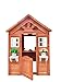 HAUSHECK Kids Playhouse for Boys & Girls, Wooden Playhouse with 2 Windows and Flowerpot Holder, Outdoor Childrens Play Houses for Ages 3-8, Golden Red