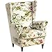 HAOYONG Wing Chair Slipcovers Printed Wingback Chair Covers 2 Pieces Wingback Armchair Slipcover Stretch Chair Slip Covers Washable Armchair Protector Cover for Living Room and Bedroom