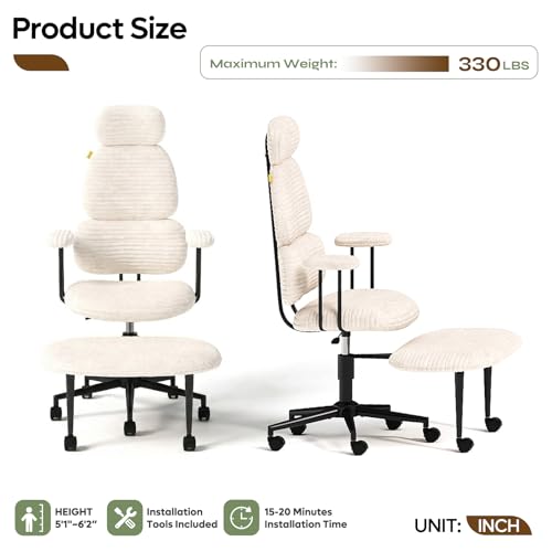 Image of Pinmoco ADHD Cross Legged Office Chair, 3-Zone Back Support, Wide Seat | Ultra-soft plush seat with armrests. Extra-wide for cross-legged & ADHD sitting. 3-zone support: neck, mid-back & lumbar.