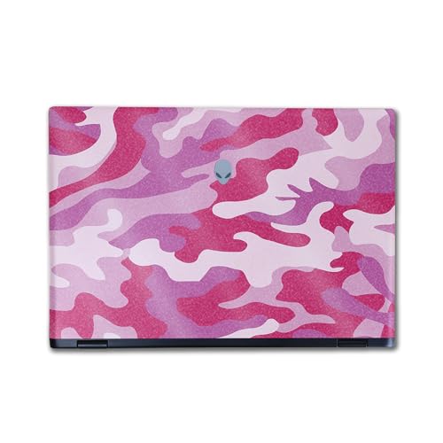 Image of Glossy Glitter Laptop Skin Compatible with Alienware M16 R2 (2024) - Pink Camo - Premium 3M Vinyl Protective Wrap Decal Cover - Easy to Apply | Crafted in The USA by MightySkins