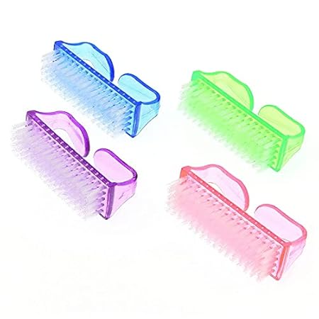 Belicia Handle Grip Nail Brush, Nail Brushes for Cleaning,4 pieces Hand Fingernail Brush Cleaner for Toes and Under Nails, scrubber for Men and women Multicolor