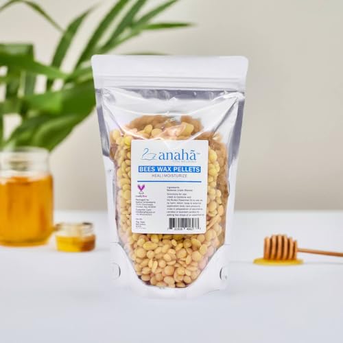 Image of Anaha Yellow Beeswax Pellets (400 g) | Triple Filtered, 100% Pure & Cosmetic-Grade | for Lip Balm, Lotions, Candles, Soaps, and Body Care Products