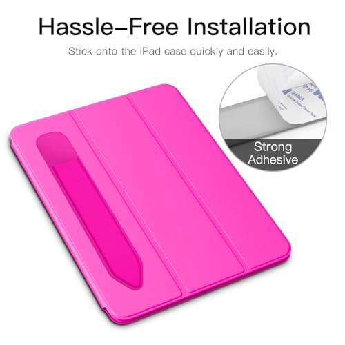 Image of MoKo Adhesive Pencil Case Holder Sticker for Apple Pencil, Pitaya Red | Elastic Pencil Pocket Pouch, Adhesive Sleeve, Attached to iPad Case, For Pro /USB-C /1st /2nd Gen and Similarly Stylus Pens