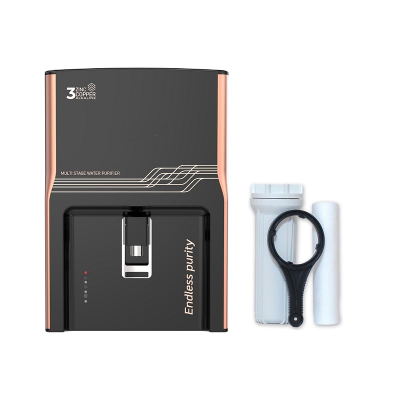Image of Aqua Ultra RO UV Copper Water Purifier | RO+UV+copper+Alkaline | 7 Stage | 9L (Black)