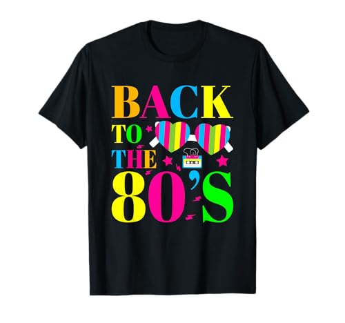 Traje de los años 80 de moda de los 80 para fiesta temática de los años 80 Camiseta
