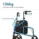 HEAO Dreirad Rollator Schmal für Wohnung, Aluminium Mit 3 Rädern, Faltbar Gelände-Gehwagen, Leicht Gehhilfe Mit Abnehmbarer Tasche für Drinnen Und Draußen, Blau
