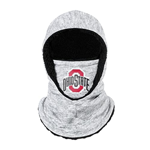 FOCO Ohio State Buckeyes NCAA Heather Grey Big Logo Hooded Gaiter