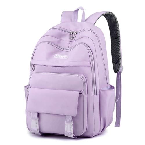 Mochila Bolsa Impermeável Jovem Escolar Elegante Academia Faculdade Viagem Trabalho Treino Unissex Leve Casual Fashion Linda (Lilás)