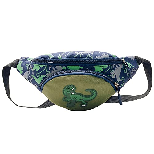 Kids Fashion Waist Packs Toddler Boys Girls Cartoon Dinosaur Fanny Pack Crossbody Chest Bum Belt Bag for Trip,Hiking, Camping,Sports (Green)