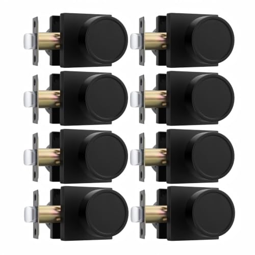 Image of Goldenwarm Matte Black Door Knobs Passage, Closet Door Knob Zinc Alloy, Contemporary Black Interior Door Knobs for Hallway, 8 Pack