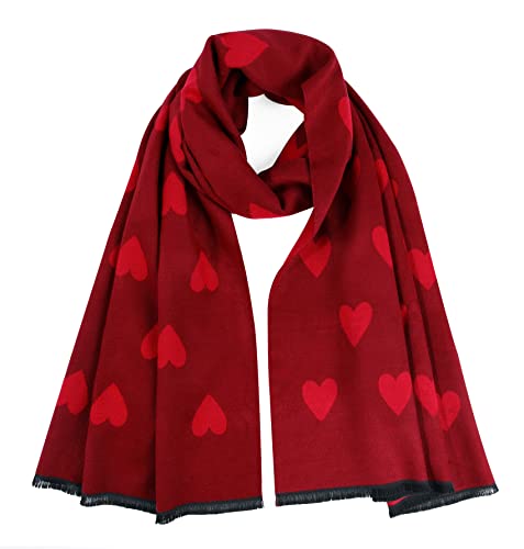 GERINLY Sweet Scarf with Festival Print Warm Neck Wraps for Women Chic Holiday Gift Favor