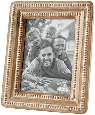 Mud Pie Beaded Reclaimed Frames (Large), brown (46900365L)