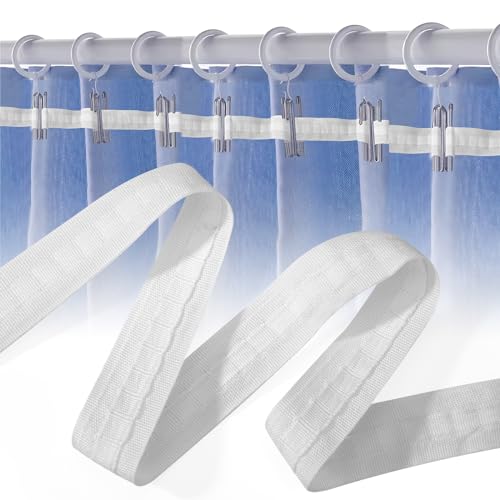 Cinta de Cortina Fruncida Cinta Plisada Universal Cinta Fruncida Cinta de Cortina de Poliéster Cabecera de Cortina Plisada para Cortina Extraíble 30 m x 2.5 cm