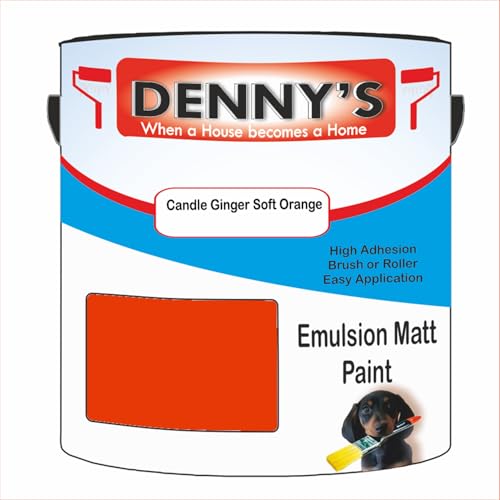 Premium Interior Wall & Ceiling Emulsion Paint – Candle Ginger Soft Orange – Rich Matt Finish, Durable & Washable, Low Odour, Ideal for Living Rooms, Bedrooms & Hallways (2.5 litre Tin)