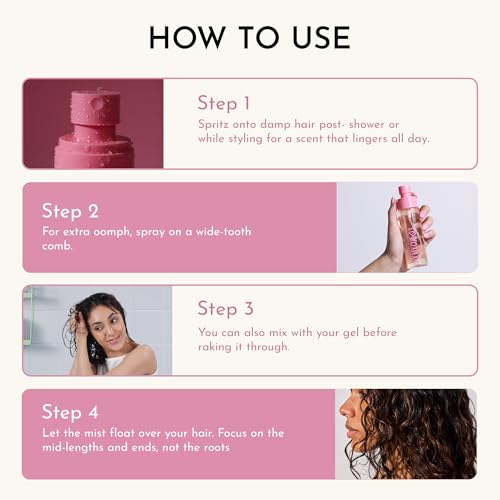 Image of Fix My Curls Hair Mist Fragrance | Floral Bouquet Scent | Notes of Floral, Sweet, Rose, Vanilla |Alcohol Free & Unisex | 100ml
