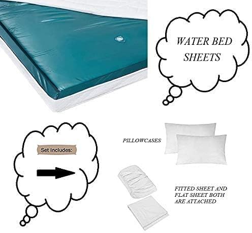 Miniatura 3 de Astroo Linen Juego de sábanas de agua adjuntas, tamaño KingCal King, 800 hilos, 100% algodón, 4 piezas de 15 pulgadas de profundidad, bolsillo