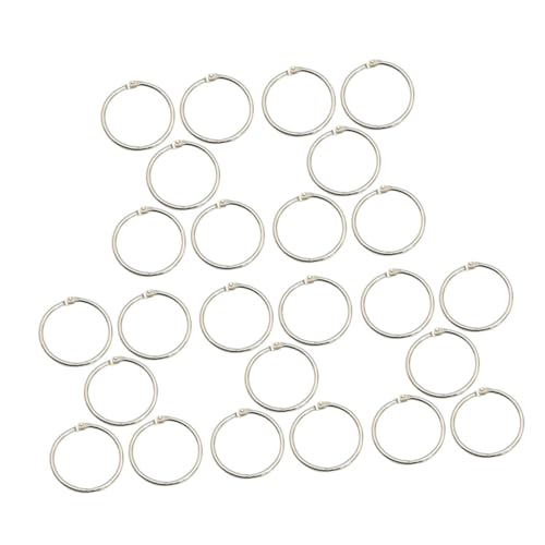 HOMSFOU 25 Piezas Anillas de Encuadernación de Metal de Anillos Redondos Llaveros y Manualidades Anillas Sueltas Oficina