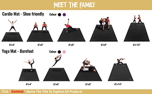 GXMMAT Extra Large Exercise Mat 6'x8'x7mm, Thick Workout Mats for Home Gym Flooring, High Density Non-Slip Durable Cardio Mat, Shoe Friendly, Great for Plyo, MMA, Jump Rope, Stretch, Fitness