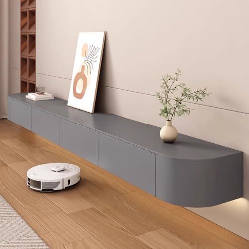 XDXINY TV-Hängeschrank aus Massivholz, für Wohnzimmer, Zuhause, hängender Couchtisch, TV-Ständer, 140, 160, 180, 200, 220, 240 cm, mehrere Größen (grau, 160 x 20 x 24 cm)