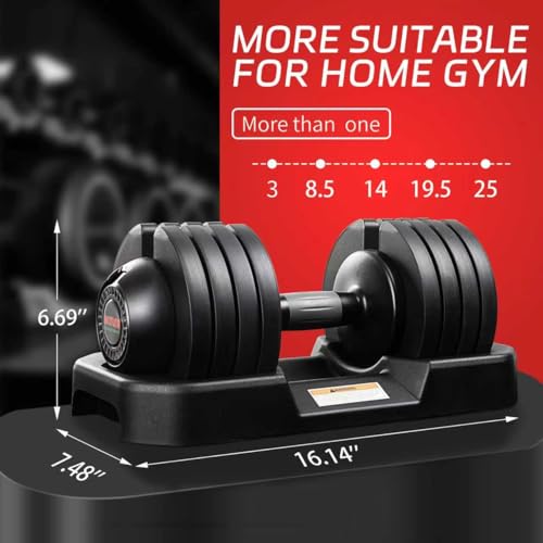 Image of ALTLER Adjustable Dumbbell Set, 25 /52LB Pair with Tray for Workout Strength Training Fitness, Adjustable Weight Dial Dumbbell with Anti-Slip Handle and Weight Plate for Home Exercise