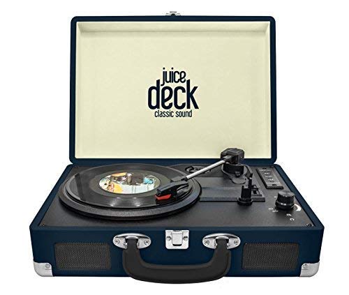 Juice Deck Suitcase Vinyl Record Player with Built-in Speakers, USB & SD Card Functions