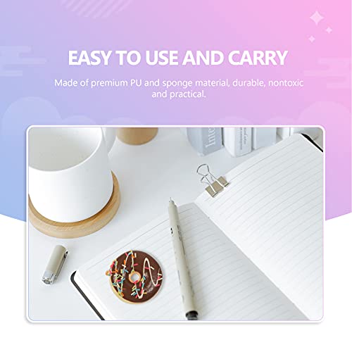 NUOBESTY 5Pcs Doce Donut Imãs de Geladeira PU 3D Simulação Comida Imas de Geladeira Calendário White